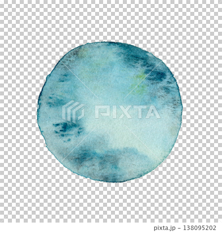 深藍色水彩圓形紋理 138095202