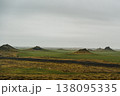Volcanic craters of Alftaversgigar surrounded by green fields, South Iceland. 138095335