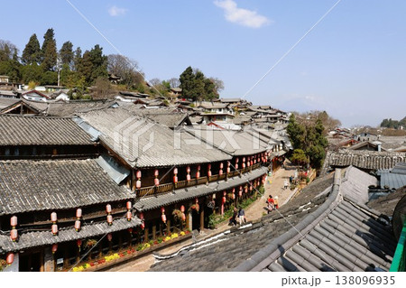 世界遺産　麗江の町並み　歴史的建造物　雲南省　中国　アジア 138096935