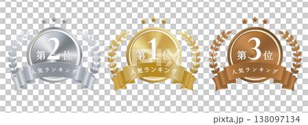 人気ランキング素材(1位・2位・3位/金銀銅メダル/表彰バッジセット) 人気ランキング素材(1位・2位・3位/金銀銅メダル/表彰バッジセット) 138097134