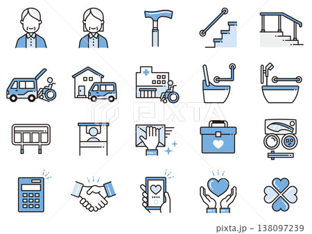 介護福祉アイコン10　Care and Welfare icons 138097239