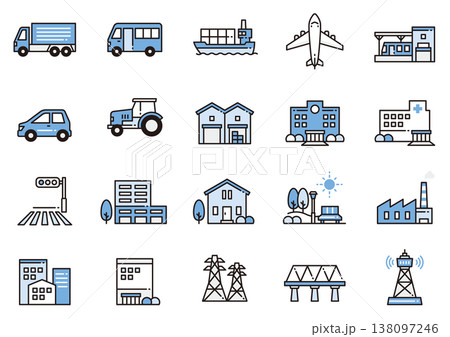 スマートシティアイコン07　Smart city icons 138097246