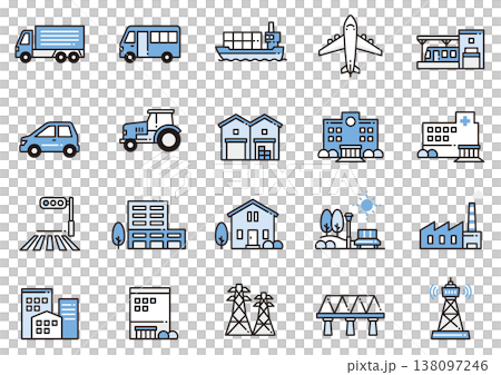 スマートシティアイコン07　Smart city icons 138097246