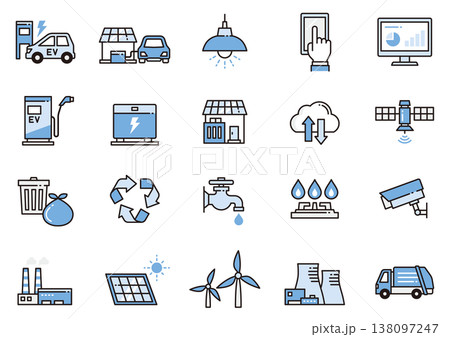 スマートシティアイコン08 Smart city icons スマートシティアイコン08 Smart city icons 138097247