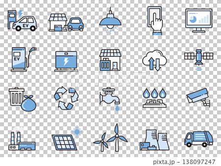 スマートシティアイコン08 Smart city icons スマートシティアイコン08 Smart city icons 138097247