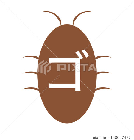 ゴキブリのデフォルメアイコンイラスト 138097477