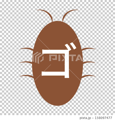 ゴキブリのデフォルメアイコンイラスト 138097477
