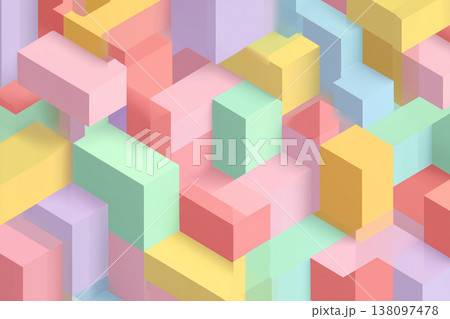 カラフル幾何学パターン 背景 六角形 グラデーション コピースペース 138097478