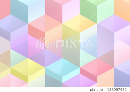 カラフル幾何学パターン 背景 六角形 グラデーション コピースペース 138097482