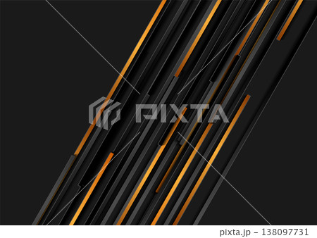 Black and golden stripes abstract geometric background Black and golden stripes abstract geometric background 138097731