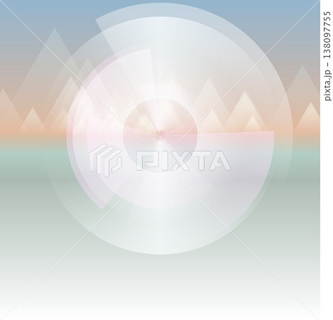Glossy pastel tech concept background with circles and triangles 138097755