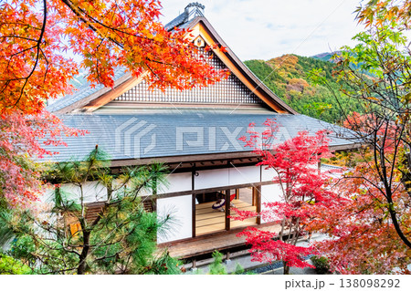 群馬 宝徳寺　紅葉に包まれる本堂 138098292