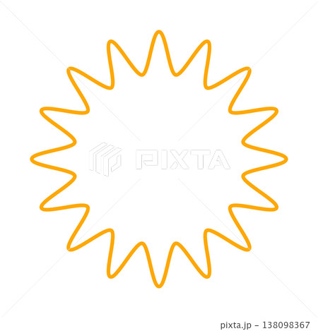 シンプルなカラー線の吹き出し 丸みのあるギザギザした形 シンプルなカラー線の吹き出し 丸みのあるギザギザした形 138098367