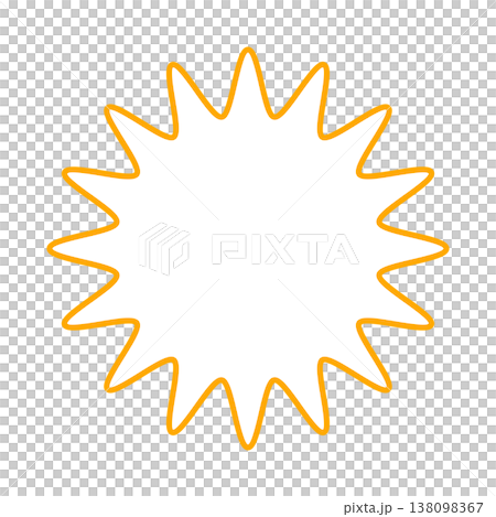 シンプルなカラー線の吹き出し 丸みのあるギザギザした形 シンプルなカラー線の吹き出し 丸みのあるギザギザした形 138098367