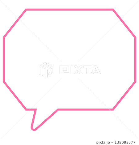シンプルなカラー線の吹き出し　角のある八角形 138098377