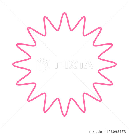 シンプルなカラー線の吹き出し 丸みのあるギザギザした形 シンプルなカラー線の吹き出し 丸みのあるギザギザした形 138098378