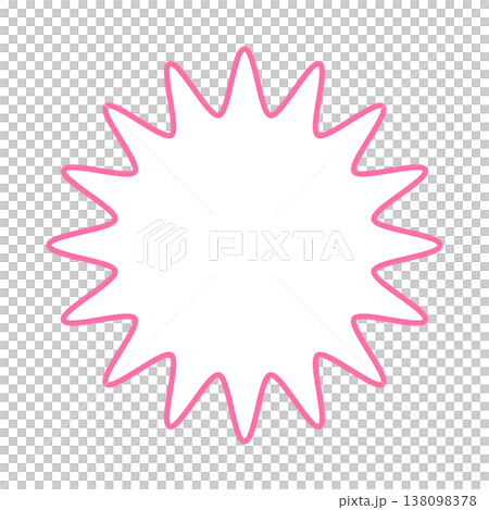 シンプルなカラー線の吹き出し 丸みのあるギザギザした形 シンプルなカラー線の吹き出し 丸みのあるギザギザした形 138098378