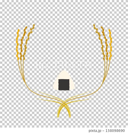 Onigiri icon and new rice frame illustration 138098690