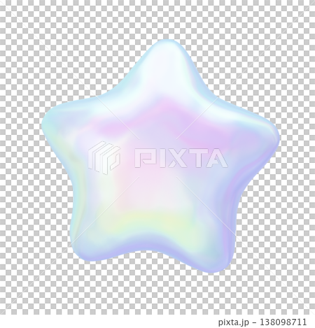 Dreamy and cute 3D pearl star, puffy holographic opal texture decorative material Dreamy and cute 3D pearl star, puffy holographic opal texture decorative material 138098711