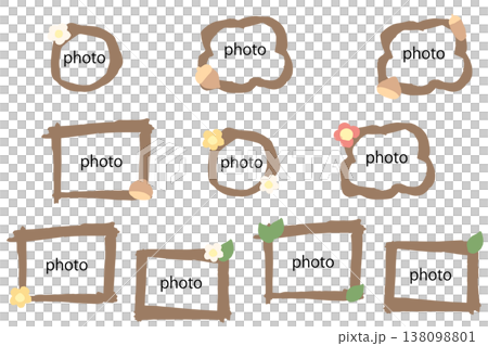 Plant-themed photo frame set | Simple and cute forest design (flowers, berries, leaves) Plant-themed photo frame set | Simple and cute forest design (flowers, berries, leaves) 138098801