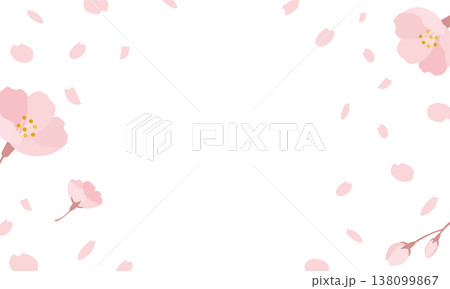 春の桜が花びら舞い散る白背景フレーム美しい桜のパステルカラーシンプルナチュラルなベクター素材 春の桜が花びら舞い散る白背景フレーム美しい桜のパステルカラーシンプルナチュラルなベクター素材 138099867