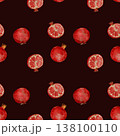 Contemporary Minimalist Portrayal Of Pomegranate Segments And Full Fruits For Promotional Images 138100110