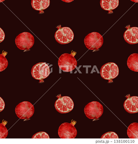 Contemporary Minimalist Portrayal Of Pomegranate Segments And Full Fruits For Promotional Images 138100110