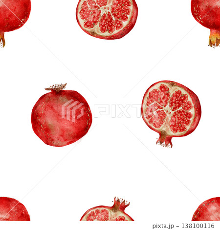 Contemporary Minimalist Portrayal Of Pomegranate Segments And Full Fruits For Promotional Images Contemporary Minimalist Portrayal Of Pomegranate Segments And Full Fruits For Promotional Images 138100116