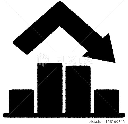 シンプルな棒グラフアイコン アップダウン モノクロ 138100743