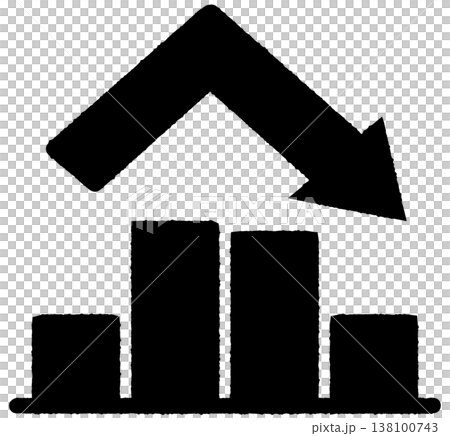 シンプルな棒グラフアイコン アップダウン モノクロ 138100743