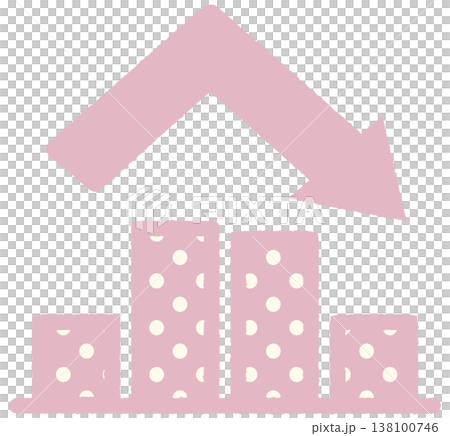Simple bar graph icon, up/down, polka dots Simple bar graph icon, up/down, polka dots 138100746