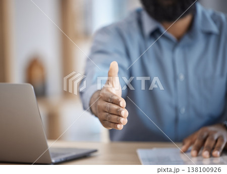 Handshake, offer and business man or lawyer for introduction, welcome and legal deal, success or meeting. Professional advisor or attorney shaking hands with client POV for partnership or agreement Handshake, offer and business man or lawyer for introduction, welcome and legal deal, success or meeting. Professional advisor or attorney shaking hands with client POV for partnership or agreement 138100926