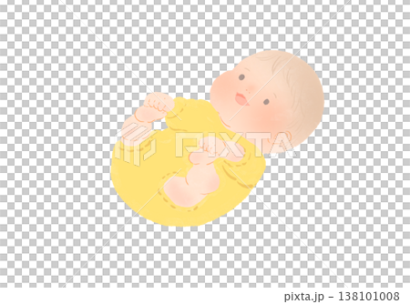 寝転ぶ赤ちゃん 138101008
