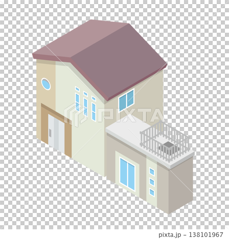 Illustration of a detached house Illustration of a detached house 138101967