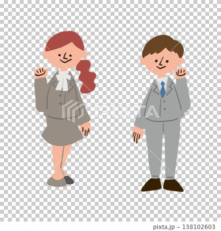 身著西裝的男女插圖 138102603