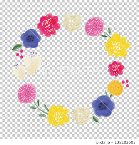 春季花圈插圖 春季花圈插圖 138102605