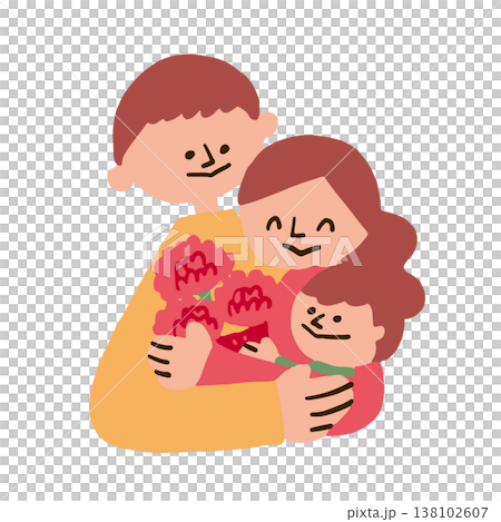 Mother's Day Family Illustration 138102607