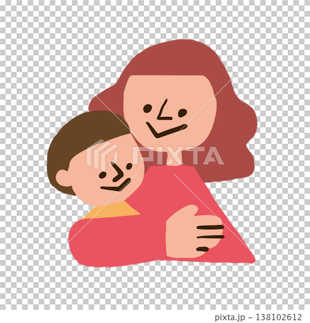Illustration of a mother and child 138102612
