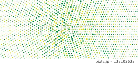 Fresh green radial pattern background. Abstract spring dotted concentric circles wallpaper. Circular halftone dots comic texture backdrop. Vector summer cartoon pop art overlay for poster, banner 138102638