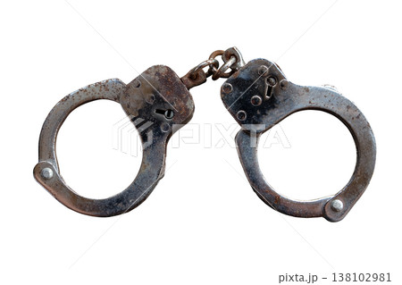 Rusty handcuffs 138102981