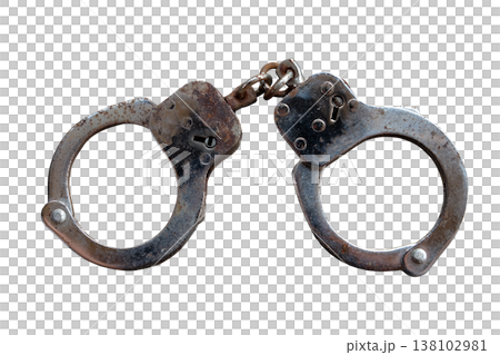 Rusty handcuffs 138102981