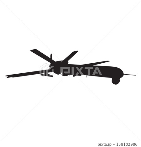 Silhouette of military combat drone Silhouette of military combat drone 138102986