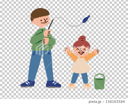 父母和孩子釣魚 父母和孩子釣魚 138103584