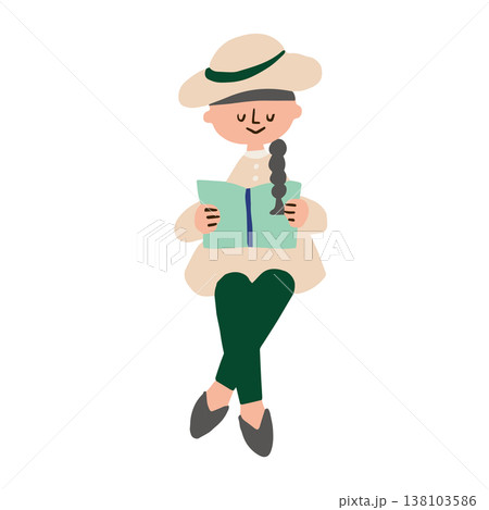 読書する女性のイラスト 読書する女性のイラスト 138103586