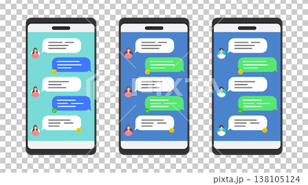 Chat conversation and smartphone screen Chat conversation and smartphone screen 138105124