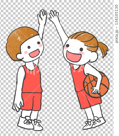 Basketball team members high-fiving each other Basketball team members high-fiving each other 138105130