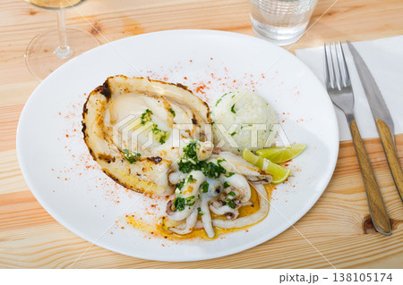 Plate of baked Cuttlefish Plate of baked Cuttlefish 138105174