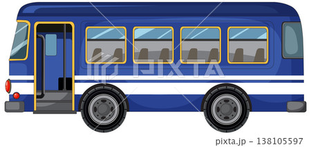 Side View Blue City Bus Vector Illustration Side View Blue City Bus Vector Illustration 138105597