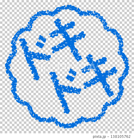 クレヨン素材　手描きのスタンプ風文字　ドキドキ 138105762