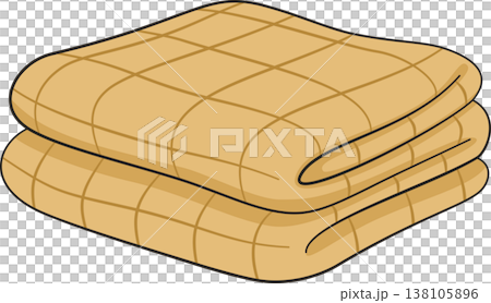 Folded Tan Beige Quilted Comforter Blanket, Isometric Illustration, Cozy Lounge Bedding and Home Decor Folded Tan Beige Quilted Comforter Blanket, Isometric Illustration, Cozy Lounge Bedding and Home Decor 138105896